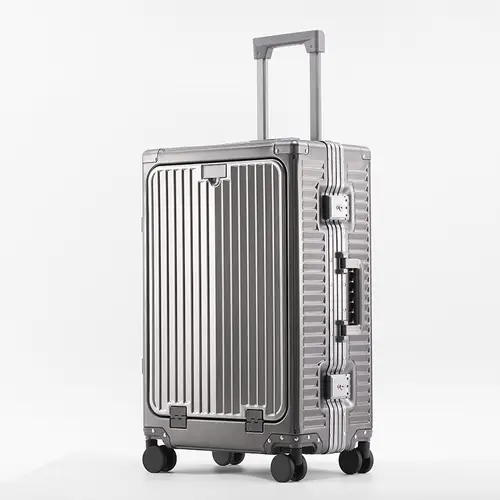 COLENARA Suitcase 20 Inches Business Boarding Box 24" Men's All Aluminum Magnesium Alloy Trolley Case Front Opening Luggage - Image 11