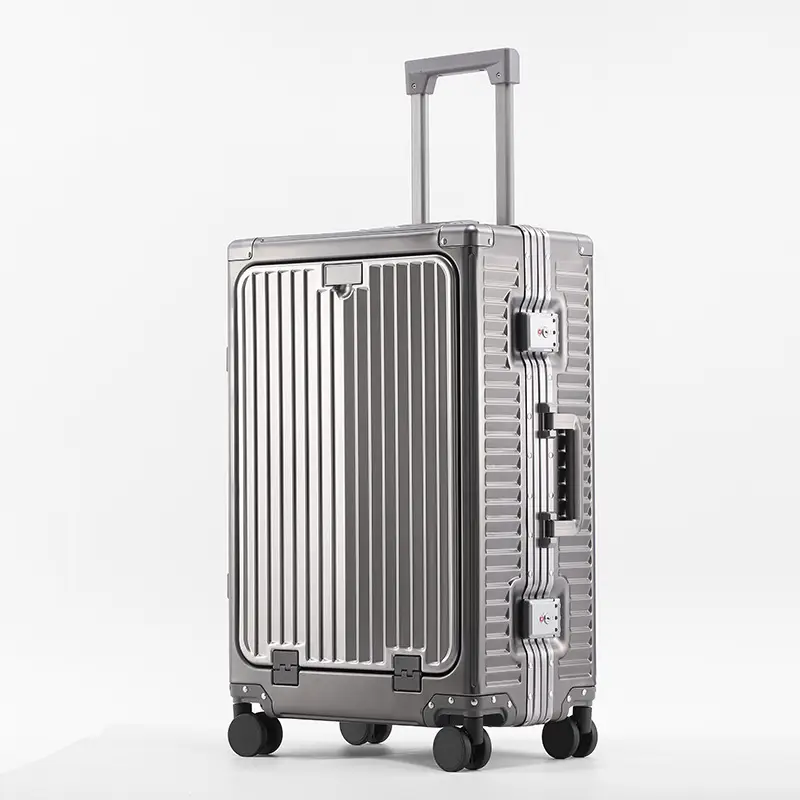 COLENARA Suitcase 20 Inches Business Boarding Box 24" Men's All Aluminum Magnesium Alloy Trolley Case Front Opening Luggage - Image 11