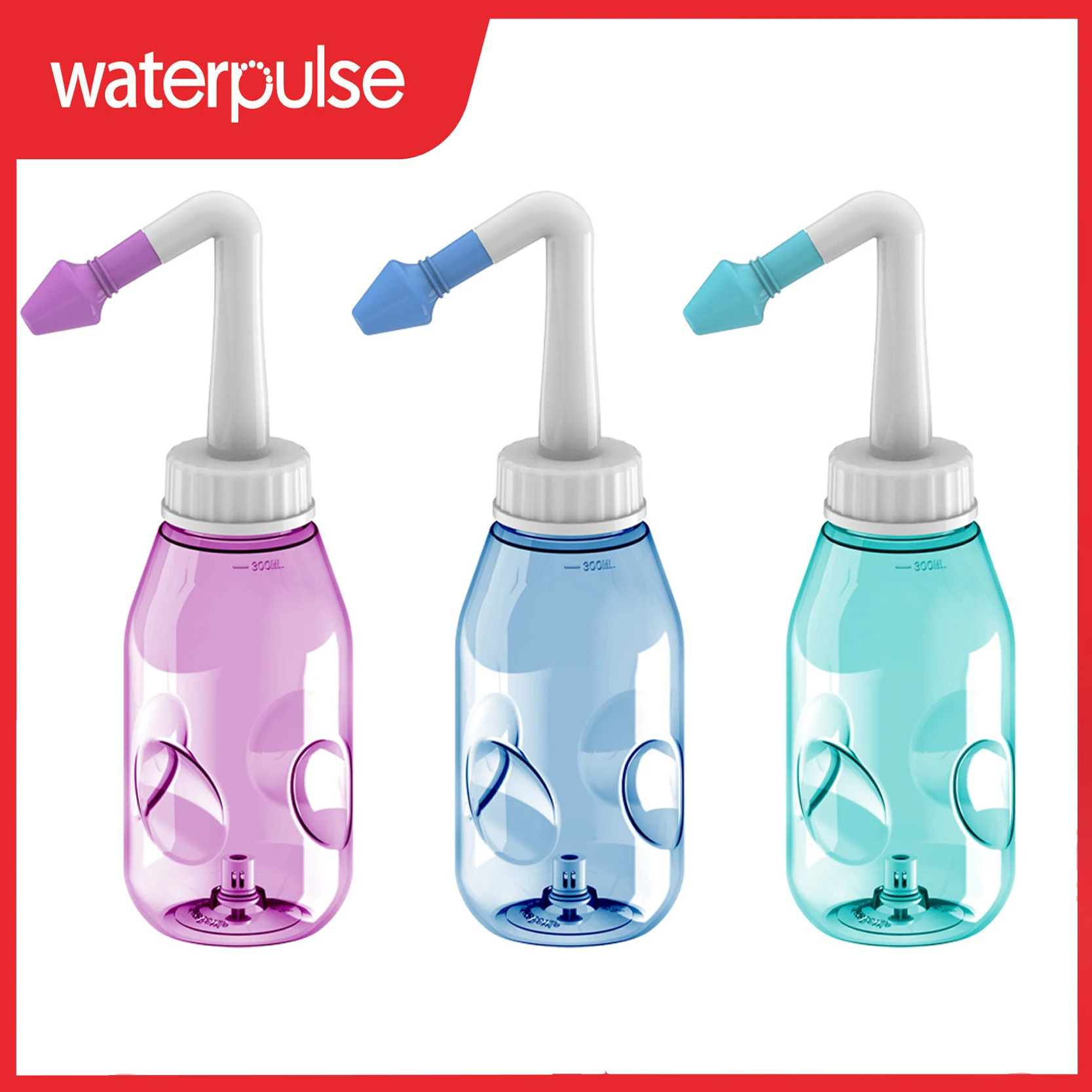 Waterpulse Nasal Wash Bottle Cleaner Sinusite salt rinse Cleans irrigator Moistens Child Adult Avoid Allergic Rhinitis Neti Pot