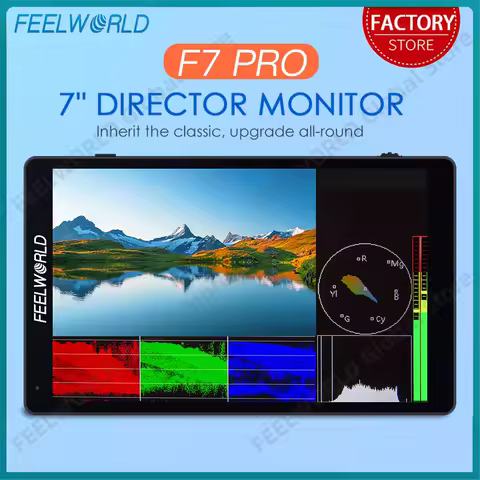 FEELWORLD F7 PRO 7&ldquo; 3D LUT Touch Screen 4K 60Hz HDMI DSLR Camera Field Director Monitor 1920x1200 IPS F970 External Power Kit