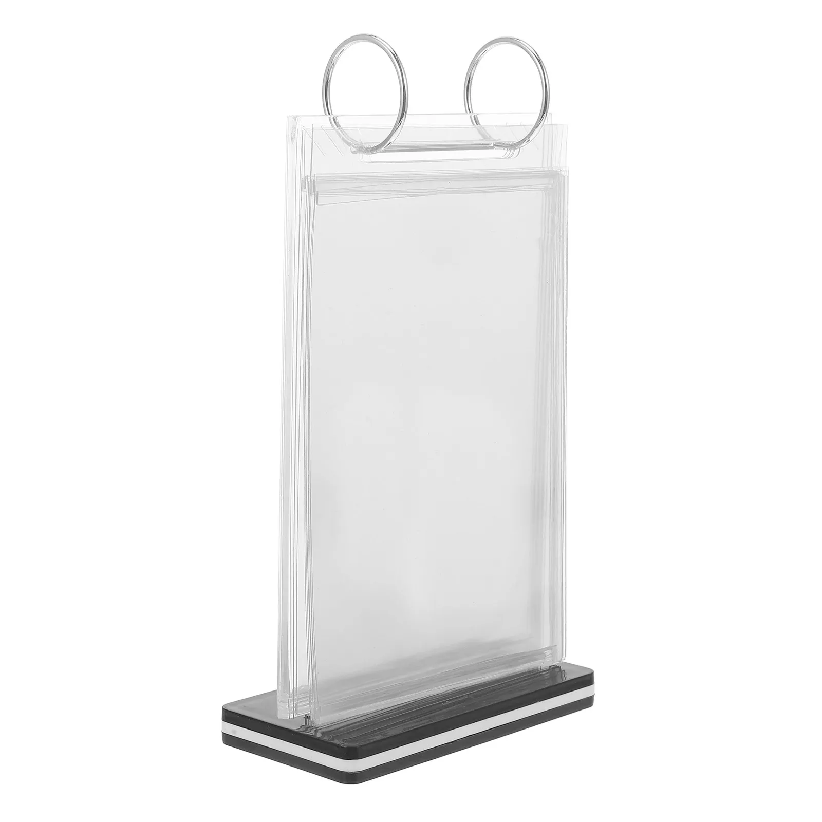 

Menu Holder 10x20cm Vertical Desktop Display Stand Professional Sign Holder for Tabletop Menu Display Rack Restaurant Cafe Event