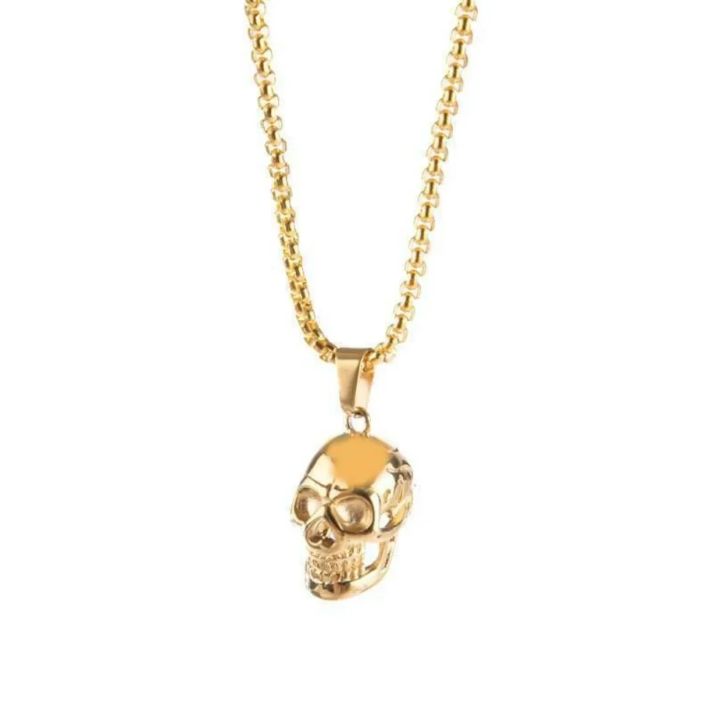 Retro Domineering Personality Skull Pendant Necklace Men\'s Trend Fashion Punk Hip-hop Niche Street Party Gift PendantAccessories