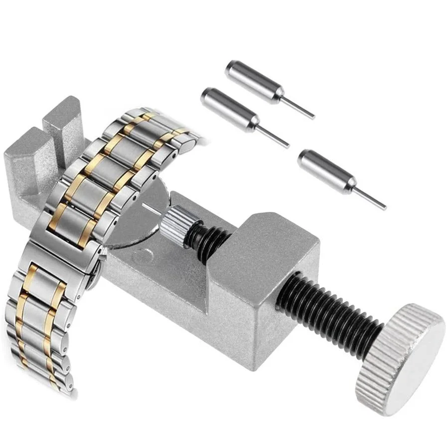 2068 Uhren armband Armband Link Pin Remover Reparatur Tool Kit für Uhrmacher mit Packung mit 3 zusätzlichen Stiften Ersatz entferner Feder stange