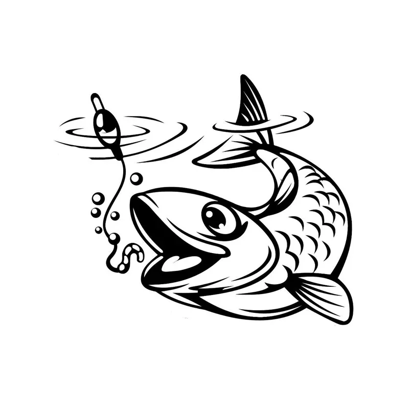 

Car Stickers Interesting Outdoor Fishing PVC Car Stickers Fashion Car Decoration Stickers Waterproof Black/white, 13cm*11cm