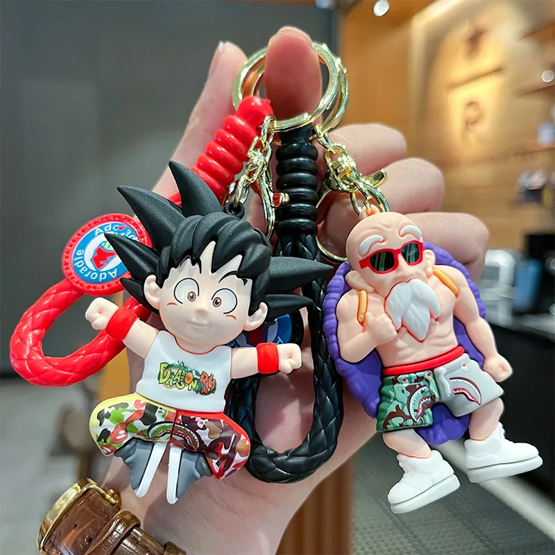 Anime Dragon Ball Keychain Z Super Saiyan Son Goku  3d Doll Car Keychain Bag Pendant Packpack Ornaments Christmas Gift Toys