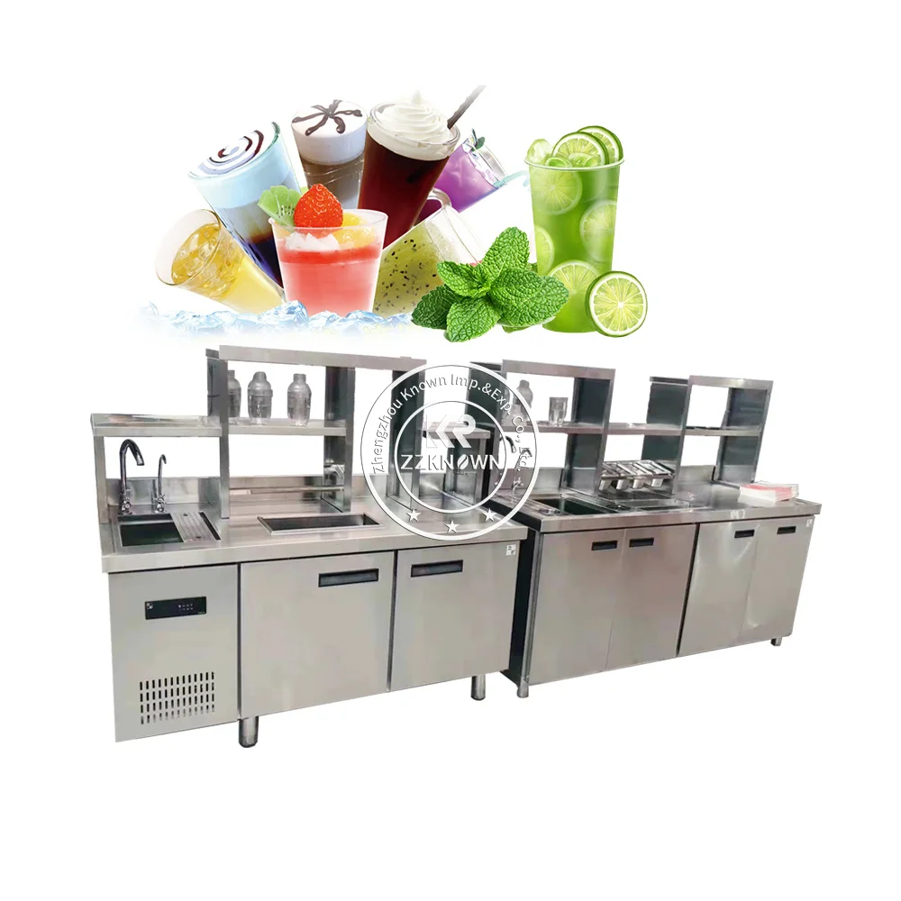 

2023 Commercial Milk Tea Bar Refrigerator Water Bar Counter Freezer Counter Worktop Counter