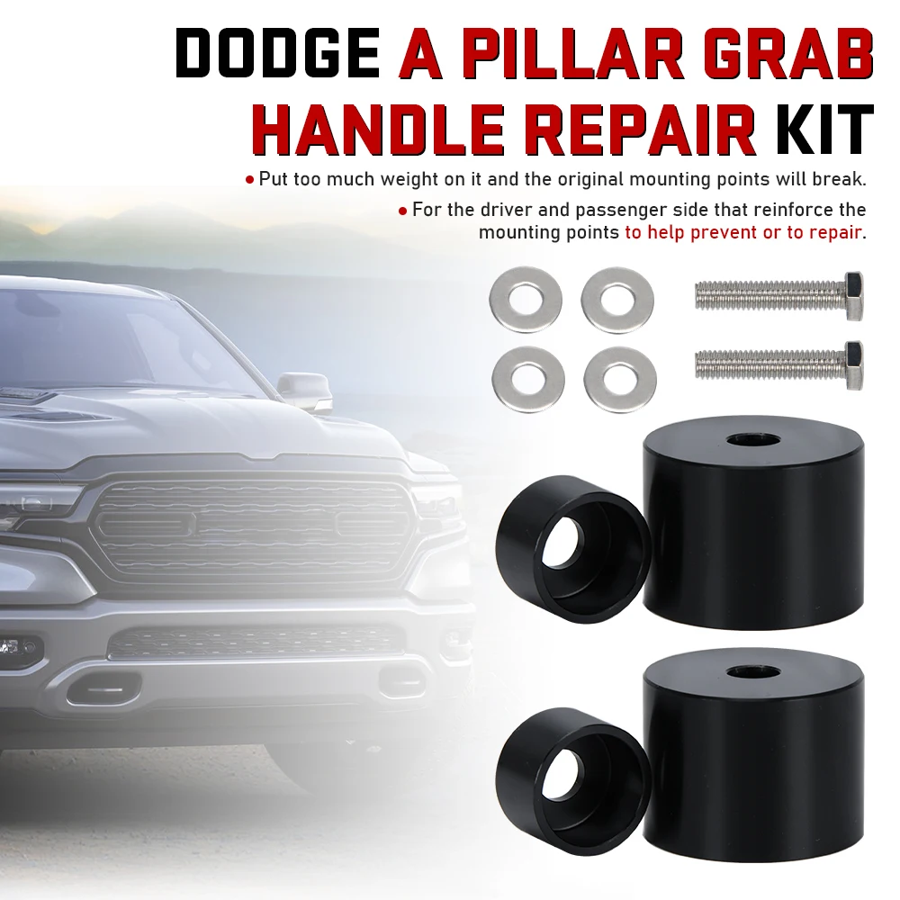 A Pillar Grab Handle Repair Bushing Kit for Dodge Ram 1500 2500 3500 2002-2009 Car Accessories (Black)