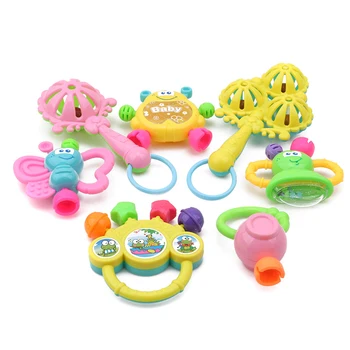 7PCS ทารก Rattle การงอกของฟันของเล่นเด็กขวด Shake คว้าเด็ก Hand Development Teethers ชุดของเล่นทารกแรกเกิดเด็กวัยหัดเดิน