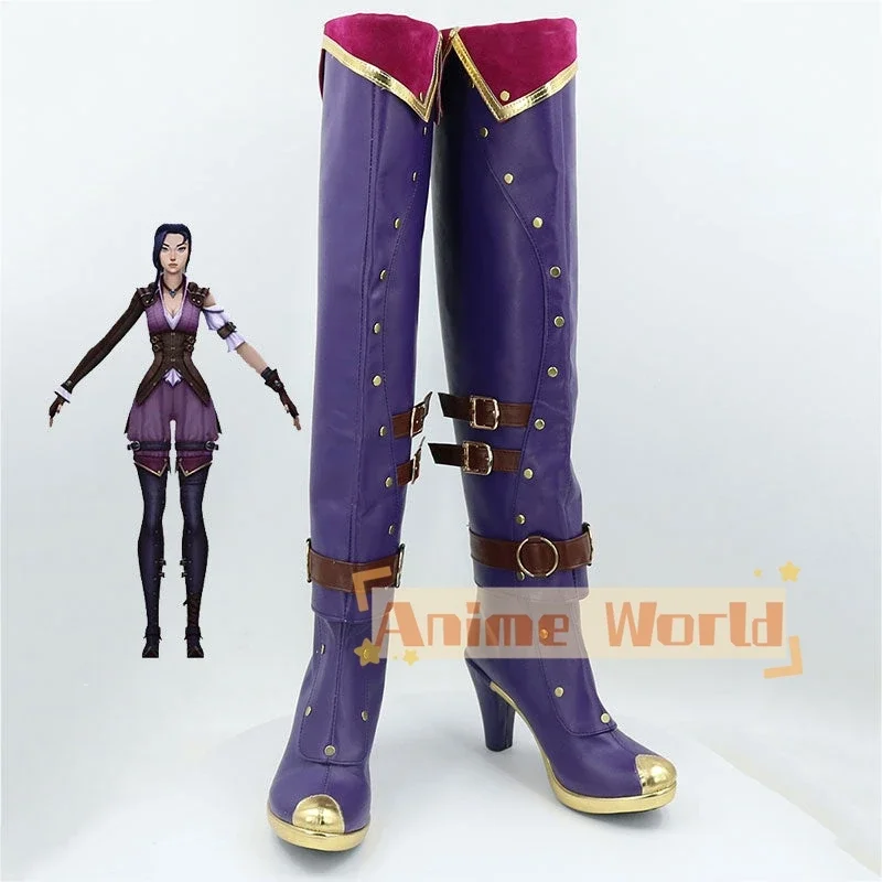 chaussures-arcane-caitlyn-bottes-de-cosplay-bottes-de-carnaval-d'halloween-sur-mesure