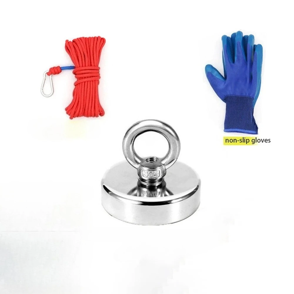 

Salvage Fishing D42 D48 D55 D60 Magnet Rope and Gloves and Claws Rare Earth Magnet Heavy Duty Countersunk Hole Catch CoinRiver