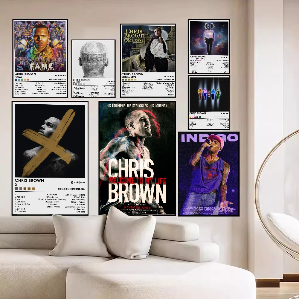 Chris Brown Rapper Classic Movie Posters HD Quality Poster Wall Art Painting Study Nordic Home Decor