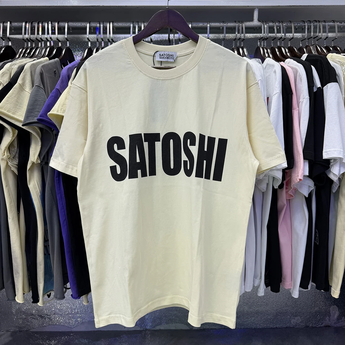 Summer Street Satoshi Nakamoto T-shirt Men's Women's Loose Lettered Logo Printed Cotton Short Sleeve