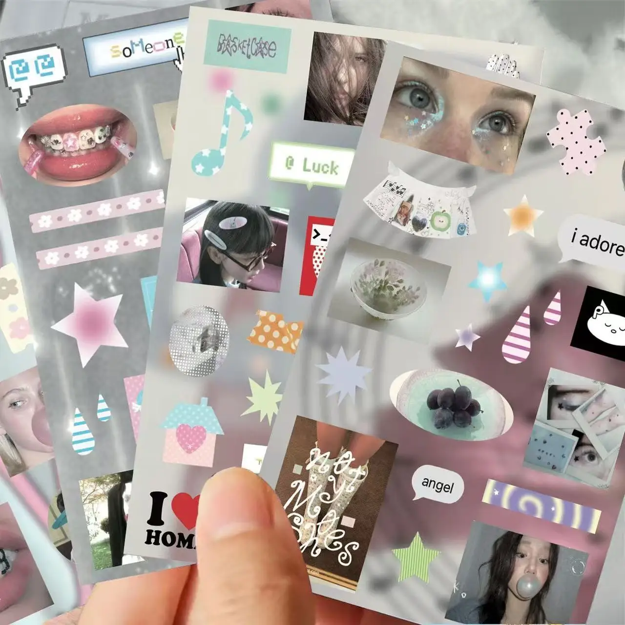32 Korean Style Atmosphere Asian Style Collages Y2K Sweet Cool Simple DIY Decoration Waterproof Stickers Retro Phone Case Gift