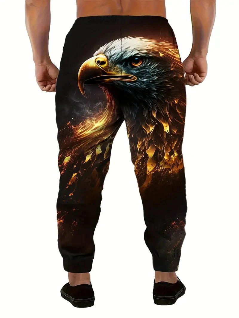 

Men Joggers Loose-Cool Eagle Portrait 3D Printing-Fit Sweatpants Casual Sport Gym Running Pants Elastic Waist Drawstring Pocket