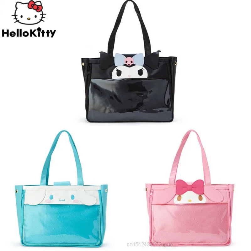 Sanrio Taschen Cartoon Kuromi Melodie Japan Stil Itabag Frauen Luxus Handtaschen Y2k Mädchen transparente Tasche Umhängetasche Lolita Handtasche