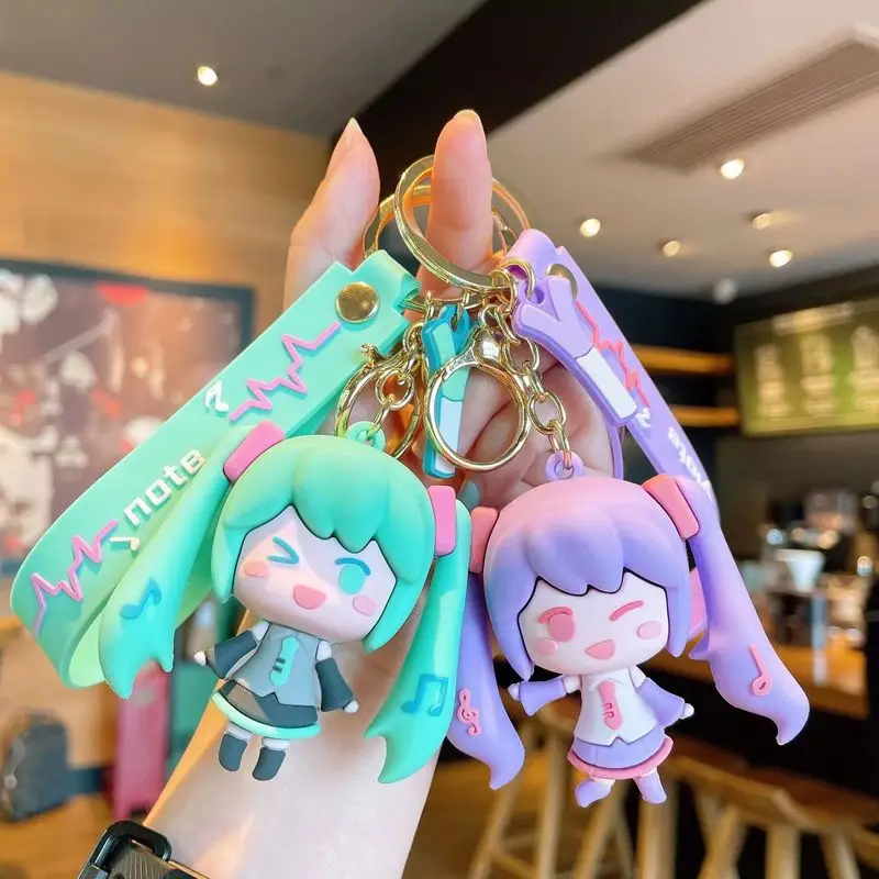 Porte-clés Anime Hatsune Ku, figurine Kawaii, modèle de dessin animé en PVC, ornements de clé, pendentif mignon, sac de voiture au beurre, cadeau d'anniversaire, nouveau, 6cm