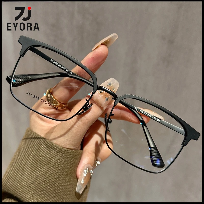 

EYORA Fashion Square Ultralight Reading glasses Anti Blue Light Myopia and hyperopia Photochromic Prescription Eyewear Lens