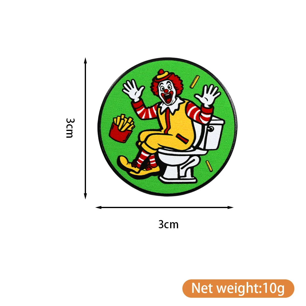 Lustige Fast-Food-Clown-Toiletten-Emaille-Brosche, Humorvolle und Parodiehafte Cartoon-Fast-Food-Abzeichen, Rucksäcke, Hüte, Accessoires, Neuartige Geschenke – Detail 3