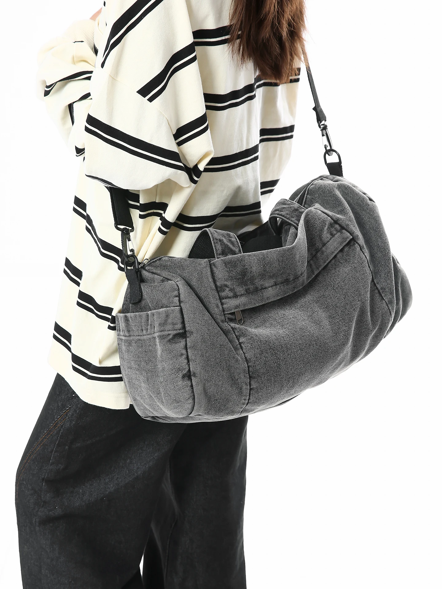 

Retro Waed Canvas oulder Bag ex Large Capaci Casual Outdoor Commuting ort Trip Traveling Men Women Crossbody Bag