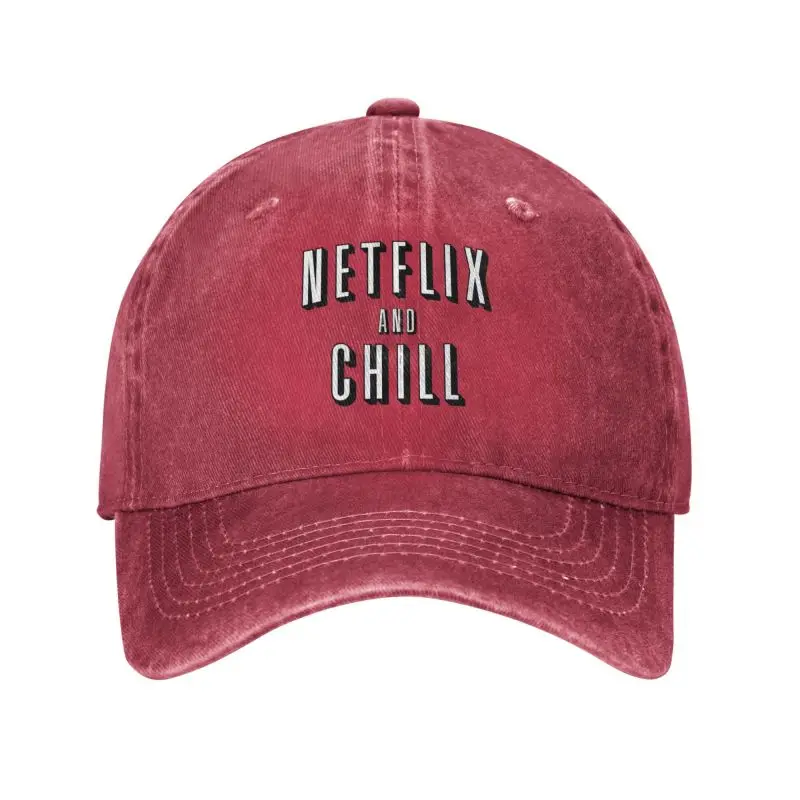 Custom Netflixs And Chill Baseball Cap for Men Women Adjustable Unisex Cotton Dad Hat Summer Snapback Caps