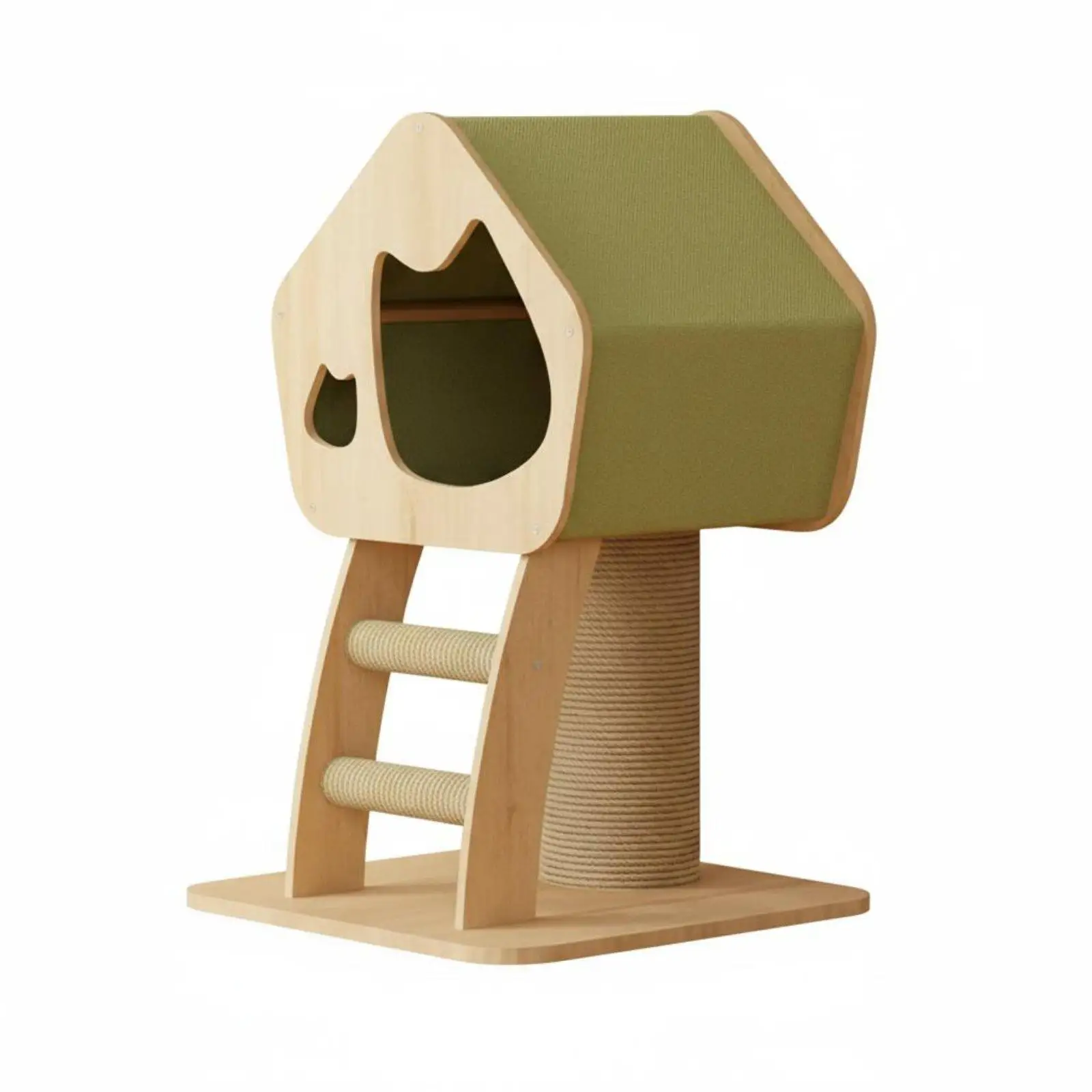 Cat Scratching Post Wooden Vertical Cat Climber Condo Cat Activity Tree for Apartment Sofa Protector