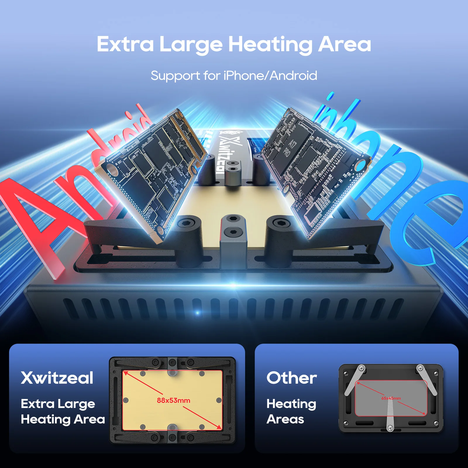 Xwitzeal JR1 Smart Constant Temperature Desoldering Station Kit for IPhone X-16PM Repair Bonding Delamination Desoldering Tools