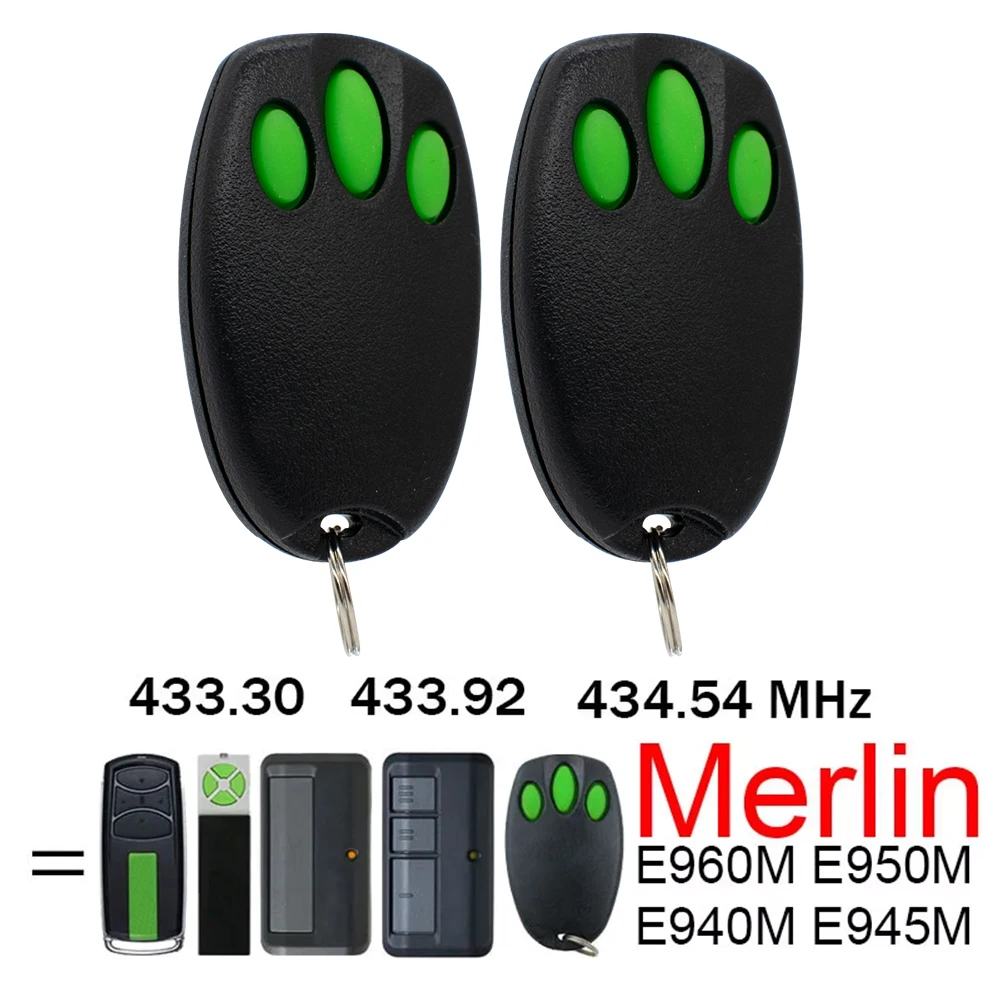 

1/2Pieces/pack Compatible with Merlin+ / 94335E / 4335E / Merlin+ 2.0 / TX2EV Garage Remote Control 433.92MHz Gate Door Opener