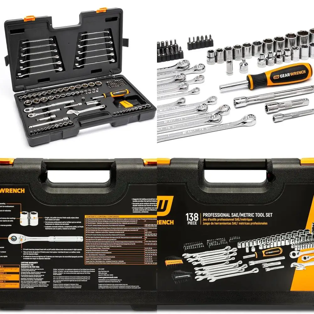 

138 Piece 1/4" & 3/8" Drive 72-Tooth 6 Point Professional Tool Set | GWPRO138