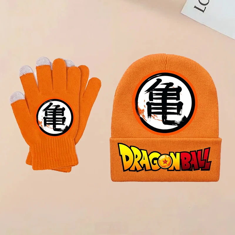 جديد التنين الكرة الأطفال قبعة قفازات مجموعة غوكو محبوك قبعات للبنين العصرية الطفل قبعة قبعة أنيمي طباعة الشتاء القبعات الدافئة هدية