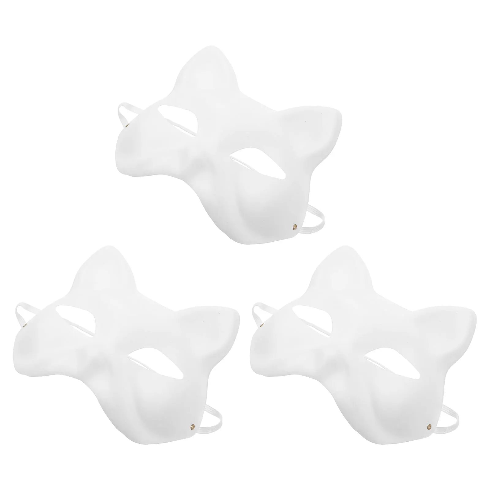 

3 Pcs Mask Animal Masks for Kids Blank Masquerade Carnival Paper Paintable Facial Child