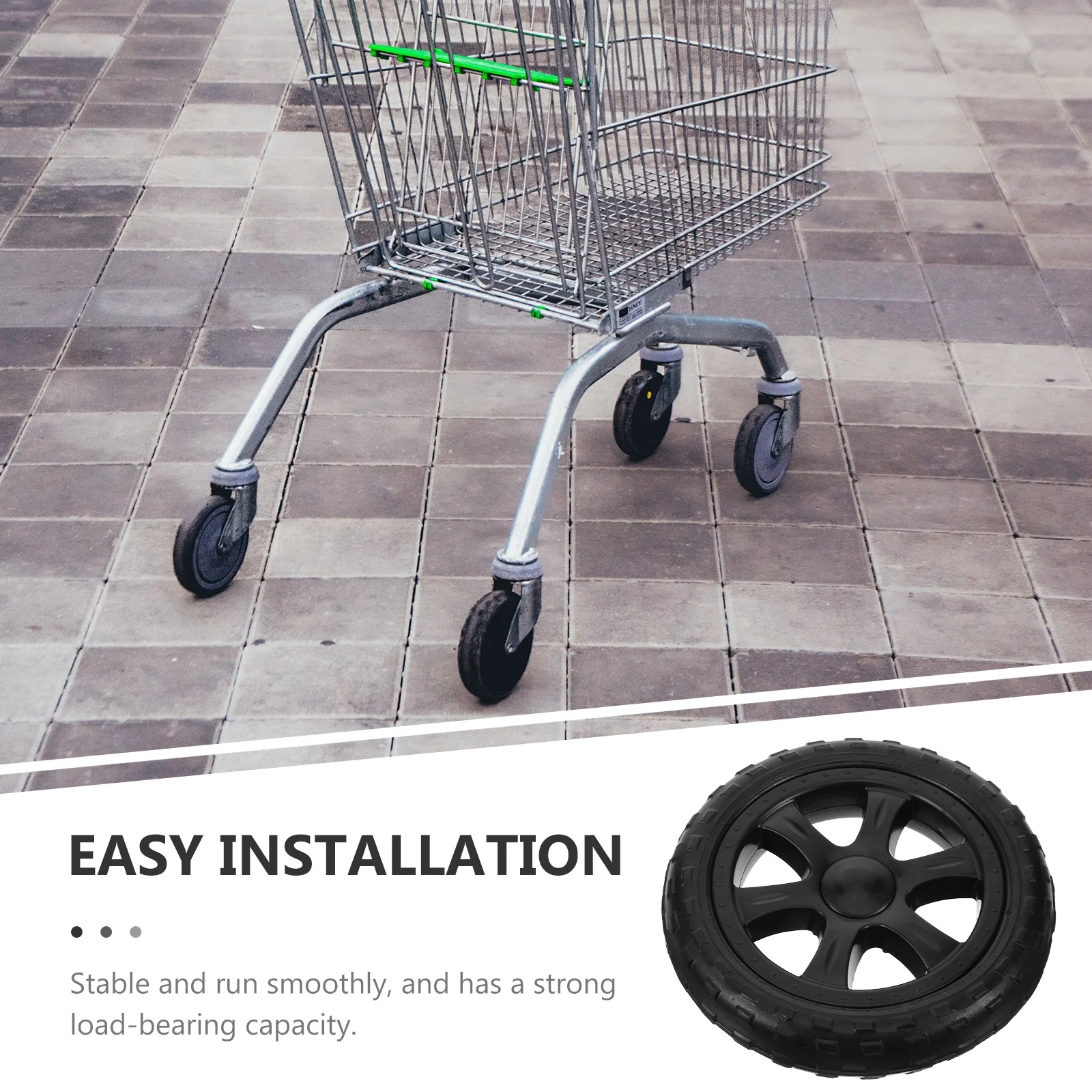 

2pcs Replacement Plastic For Shopping Trolley Supermarket Grocery Laundry Foldable Rolling Cart Wheels 6 Inch Utility