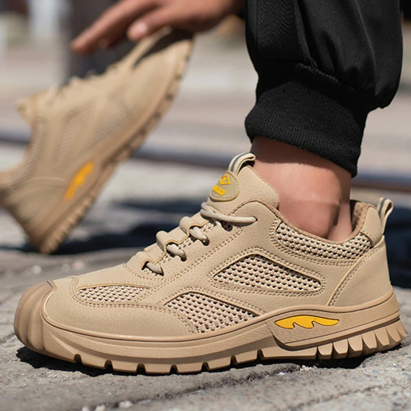 

Мужские повседневные дышащие стальные носки, рабочая защитная обувь, летние рабочие кроссовки, защитные ботинки, защитная обувь на открытом воздухе