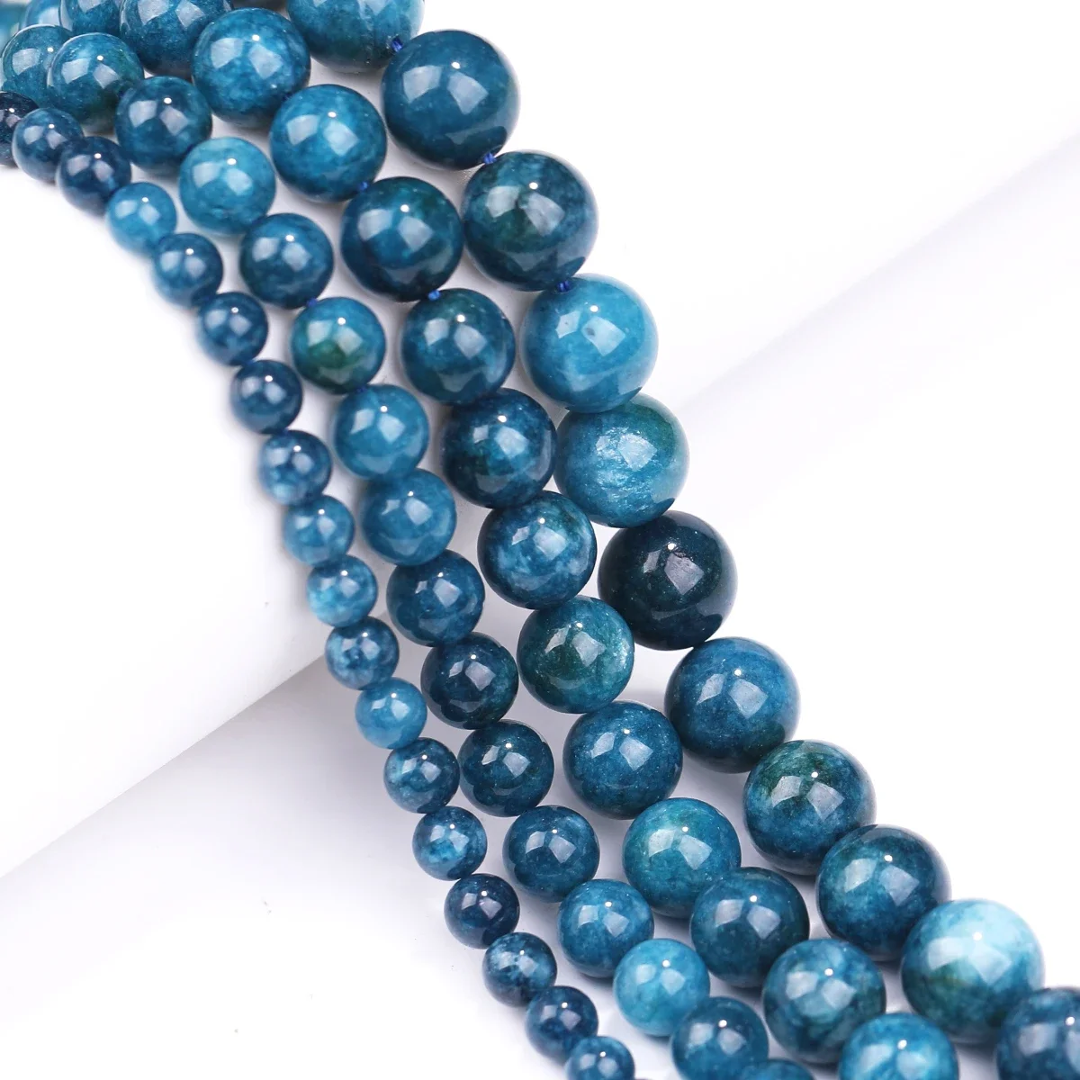 Blue Apatite Jasper Stone Beads 6/8/10/12mm Round Gem Bead for DIY Bracelet Charms Jewelry Making 1 Strip