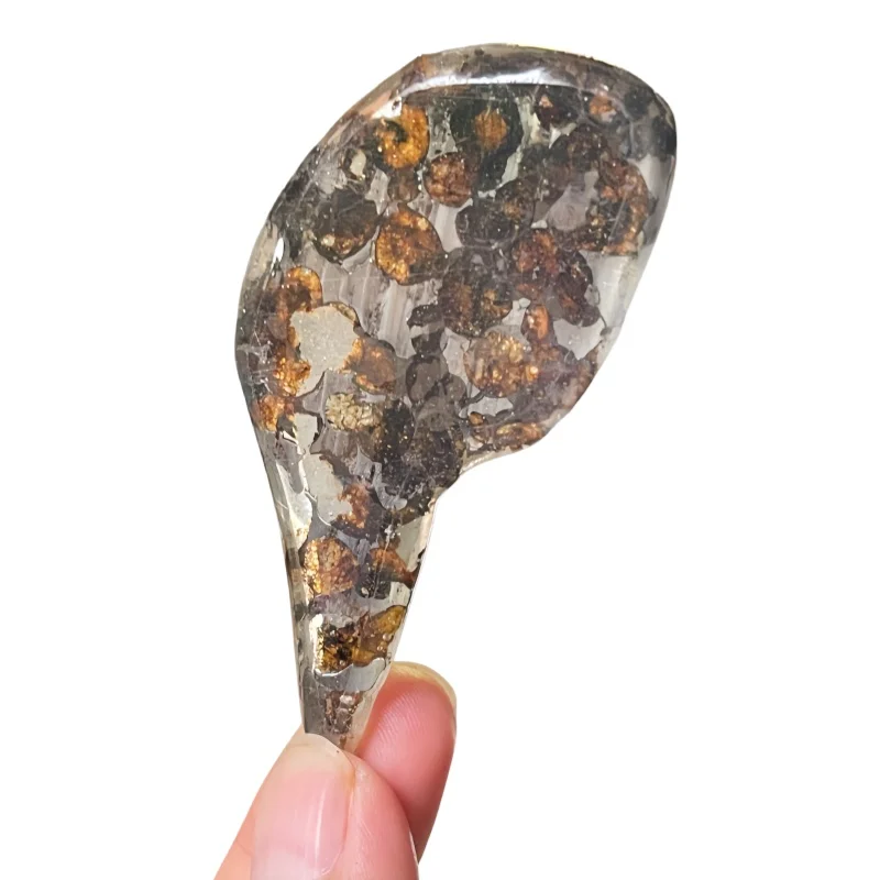 Transparent Olivine Grain Sericho Pallasite Meteorite Polished Slice Personalized Handcraft Ornament TA800