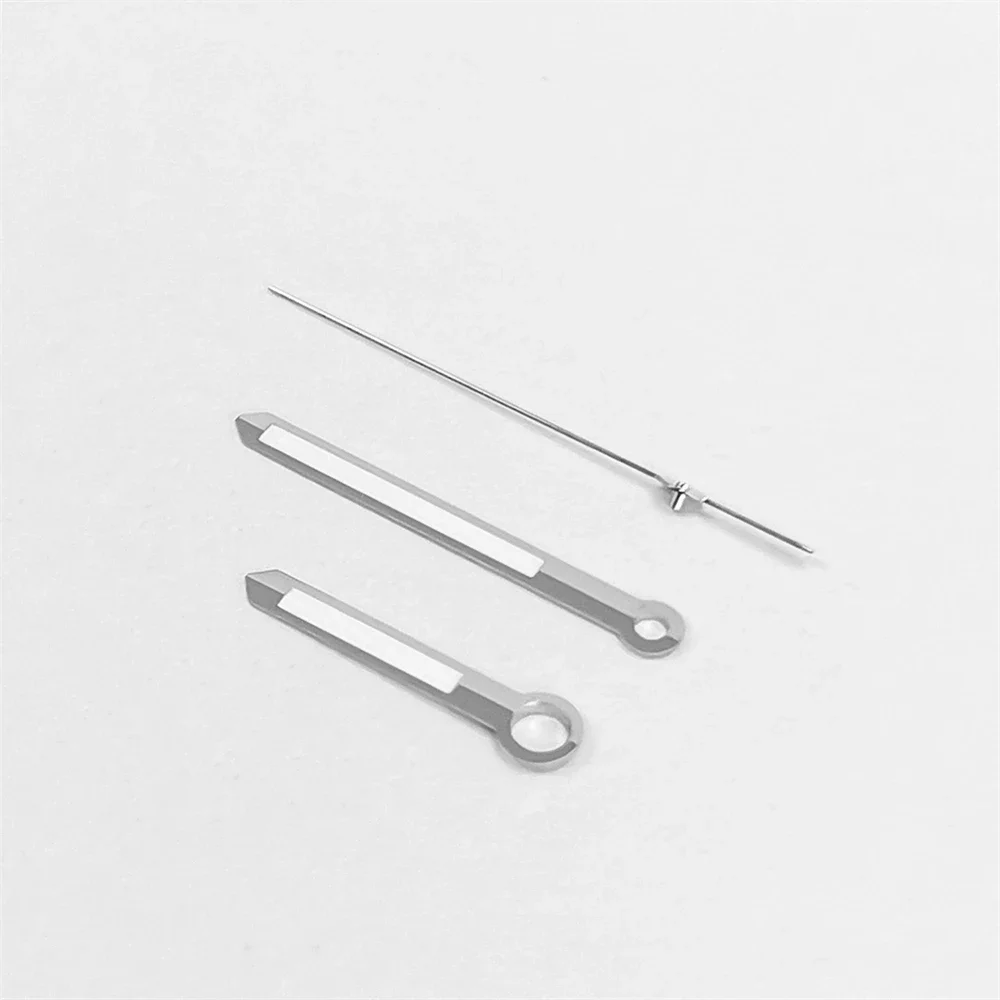 ムービングモッドパーツ用の発光ポインター針,クラシックシルバーのシンプルな緑色の手,nh35,nh36,9mm x 13mm x 13.5mm