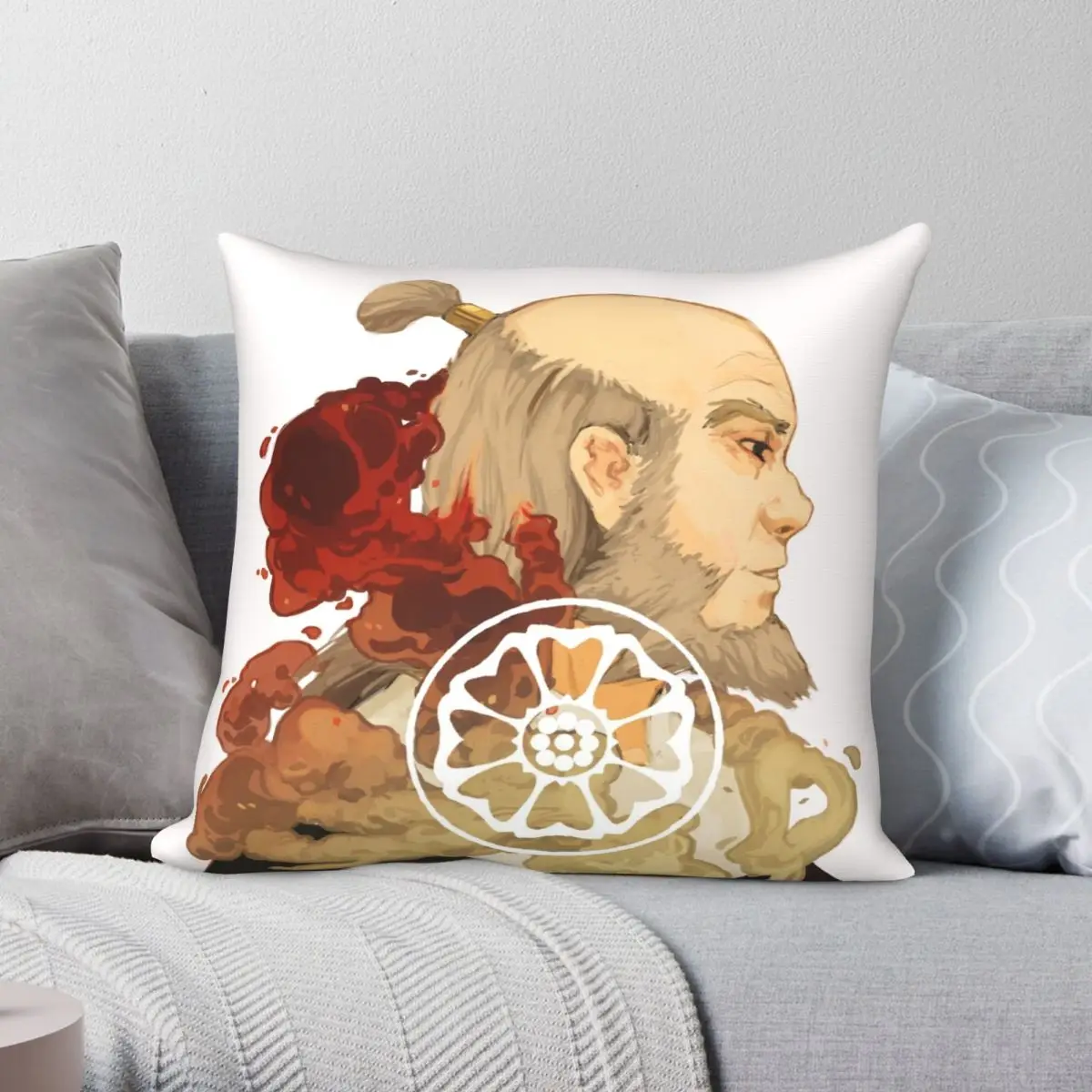 Iroh Square Pillowcase Polyester Linen Velvet Creative Zip Decorative Pillow Case Home Cushion Cover