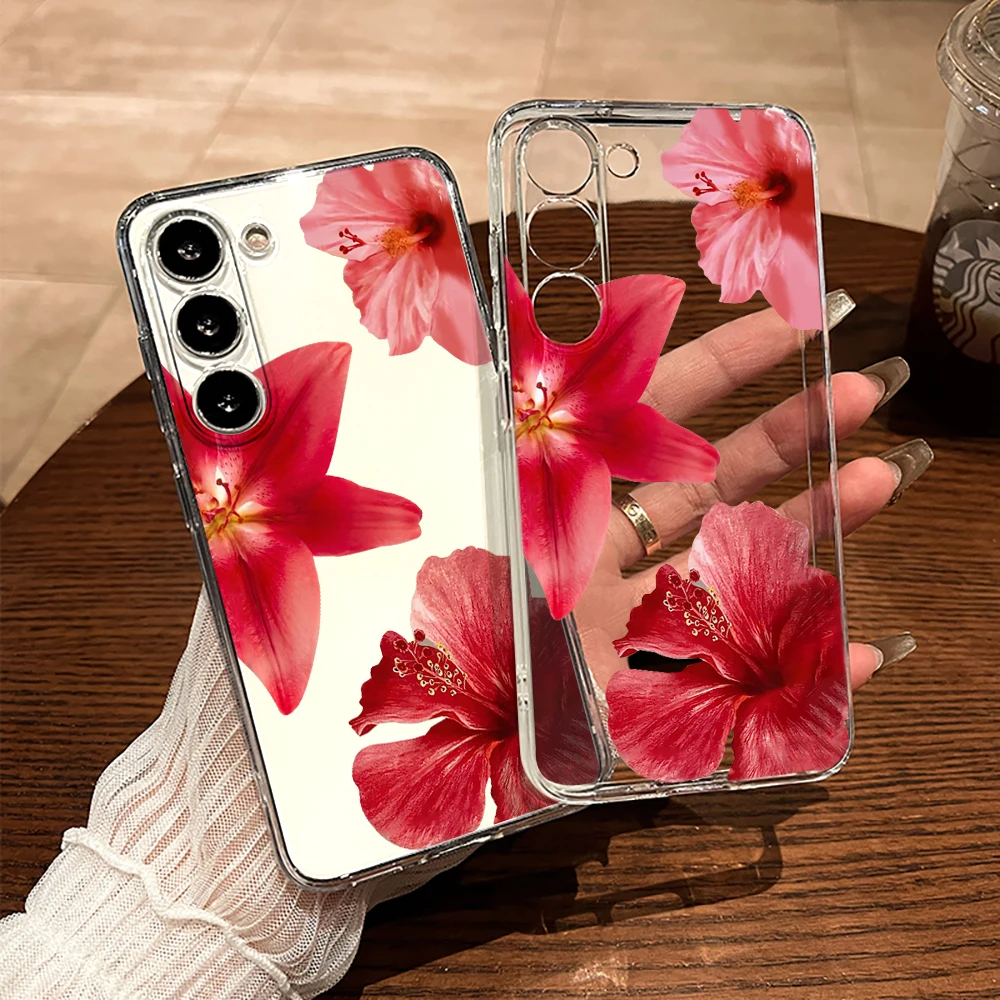 Orchideenblumen-Hülle für Samsung Galaxy S26 S25 S24 S23 Ultra S22 S21Plus FE A57 A56 A55 A54 A53 A36 A35 A34 5G Klare Weiche Schutzhülle – Detail 5
