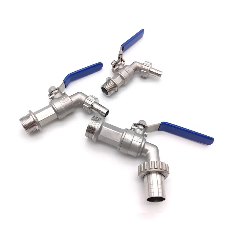 

Шланг из нержавеющей стали 304, шаровой кран для крана, 1/2 дюйма, 3/4 дюйма, 1 дюйм, наружная резьба, уличный садовый кран для орошения, домашний пивоваренный кран с шлангом