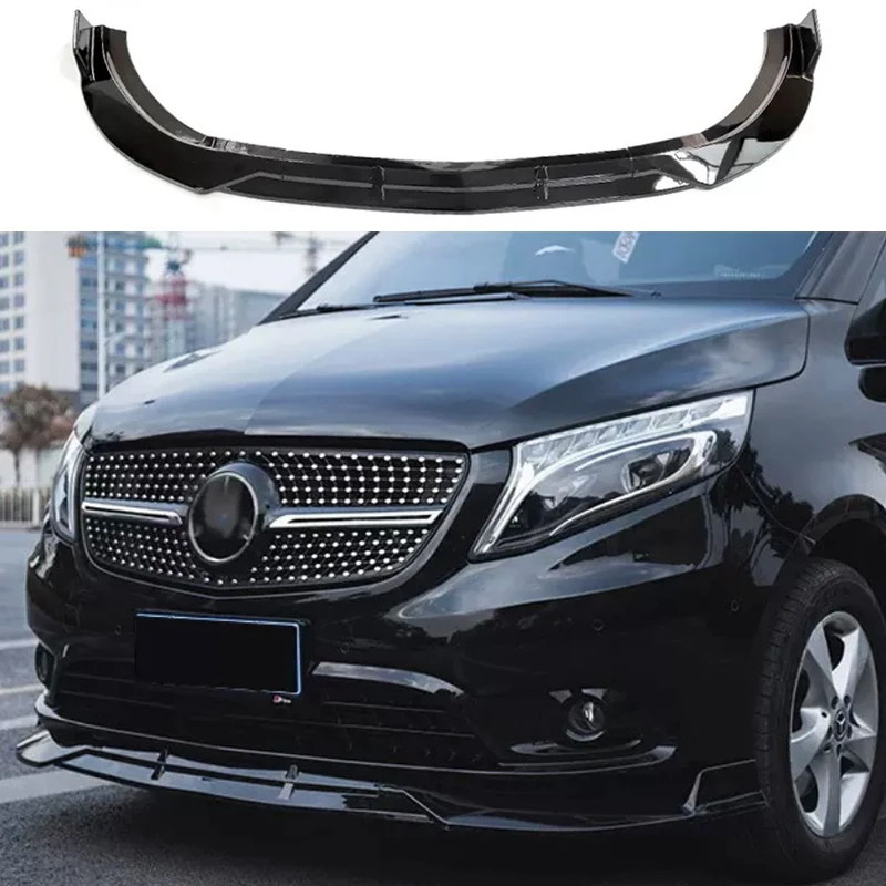 For Mercedes-Benz Vito W447 V260 200 220 250 2016-2023 Front Bumper Lip Splitter Diffuser Body Kits Spoiler Bumper Protector
