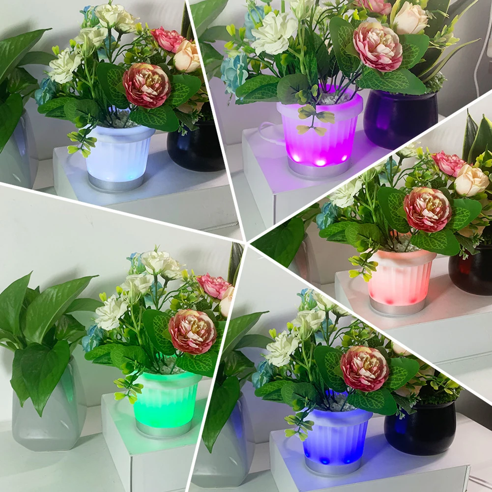 1Pc Vertical Grain LED Planter Pot Light, USB/Battery Operated Multi-Mode Desktop Ambient Lamp, Plant Grow Supplement Light