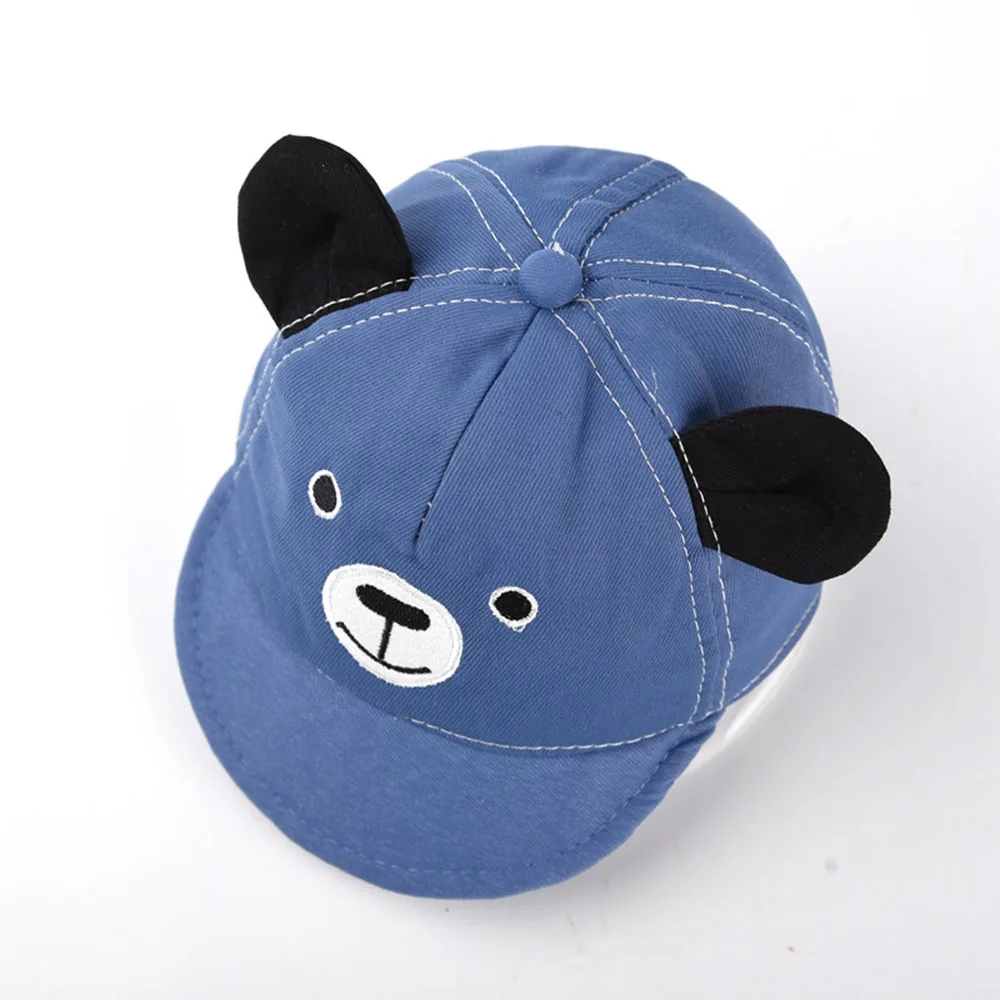 Cute Bear Children\'s Hat Korean Baby Baseball Cap Sun Protection Peaked Hats Boys Girls Cheap Caps For Kids 5-24 Month