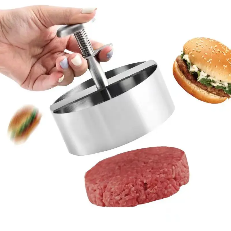 Prensa de carne de hamburguesa de acero inoxidable 304, molde Manual para hacer pasteles, carne de cerdo, arroz, herramienta para carne de parrilla