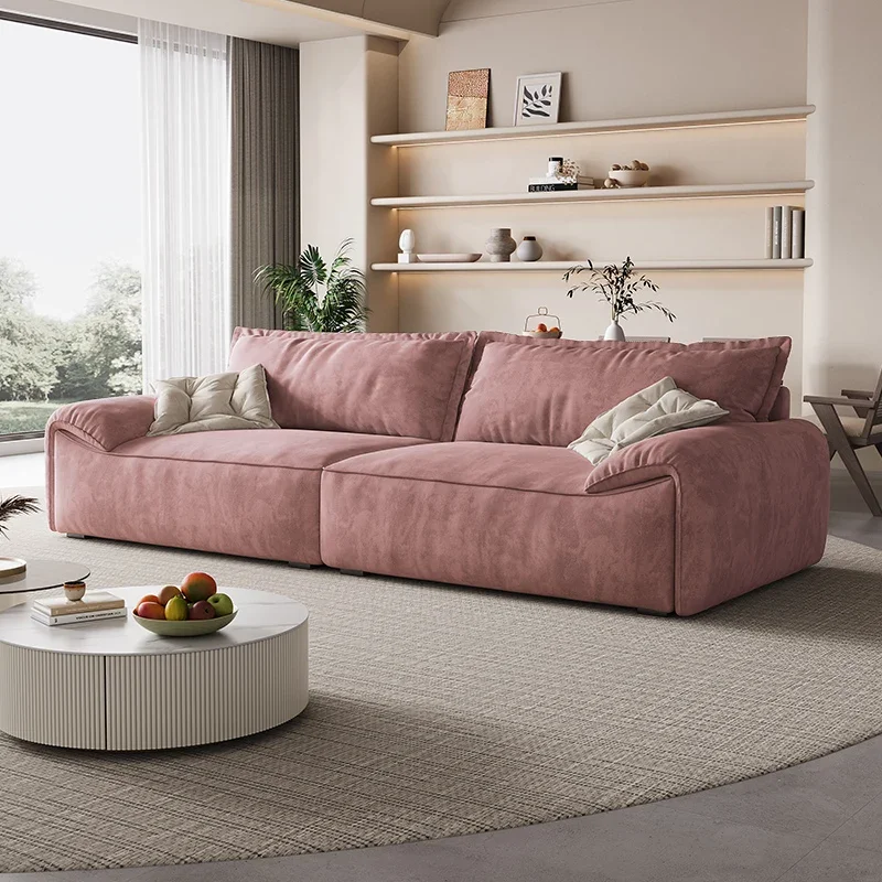 

European Designer Living Room Sofa 3 Seater Pink Italiano Light Luxury Couch Small Family Ergonomic Canape Salon Home Furniture