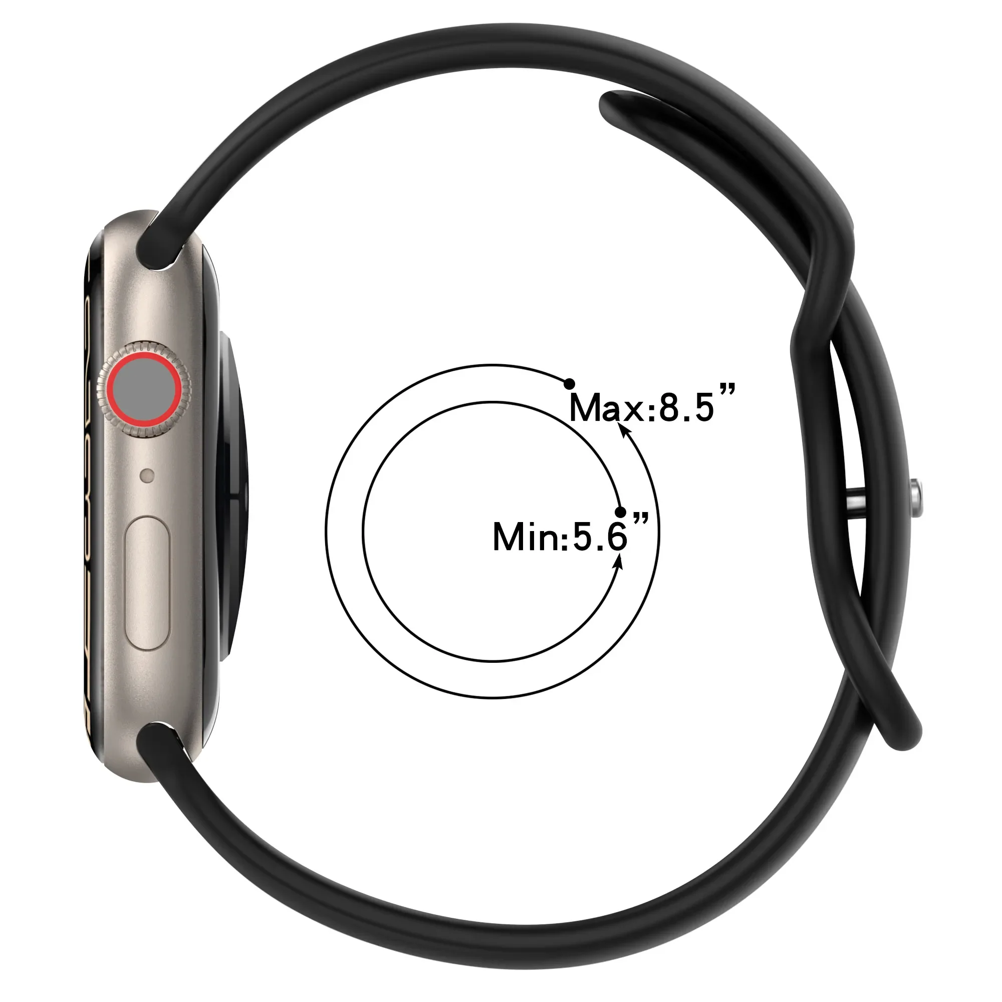 Correa de silicona para Apple Watch, pulsera deportiva de 49mm, 44mm, 45mm, 42mm, 41mm, 40mm, 38mm para iWatch Series 8 Ultra 7 3 2 6 5 4 SE