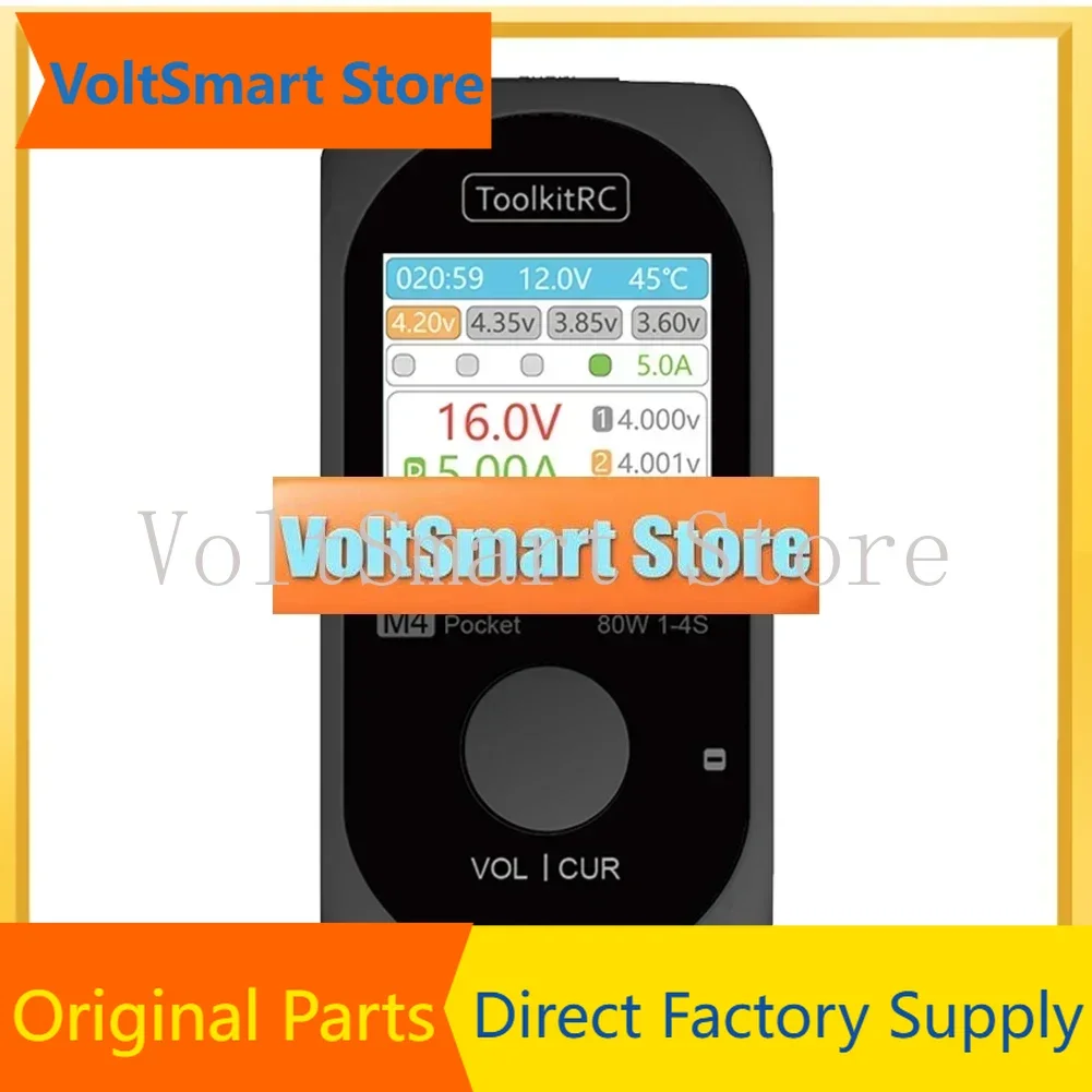 VoltSToolkitRC M4 Pocket DC 80W 5A XT30 XT60 Input USB-C Input/Output Charger For 1-4S LiPo Battery Quick Charger Function