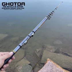 1.5M-3.0M Short Rock Fishing Rod Carbon Fiber Spinning Fishing Pole Super Hard Tone Mini Telescopic Rods for Rock Boat Fishing