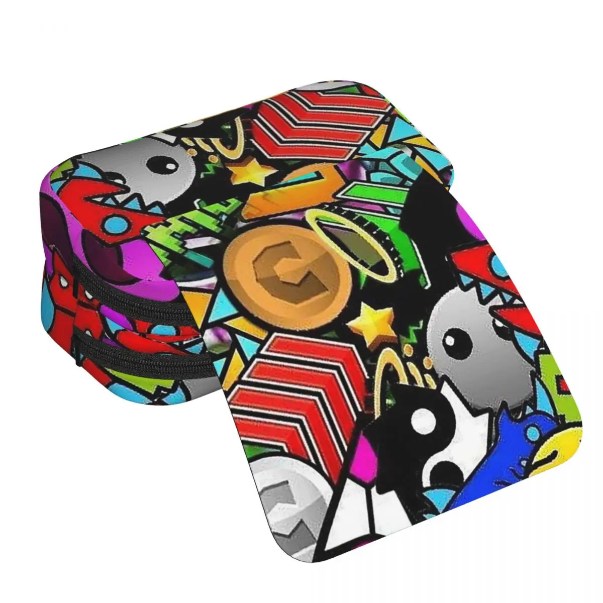 Video Game Geometry Dash Pencil Case for Students School Pen Box Pencil Bag Stationery Supplies Pen Holder Bag