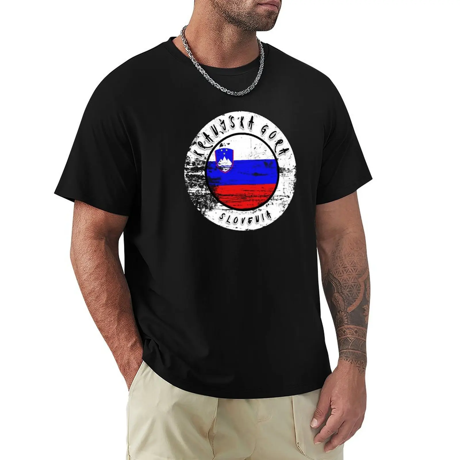 

Kranjska Gora Slovenia Vintage T-Shirt blue lock summer clothes Blouse cute tops mens t shirts casual stylish