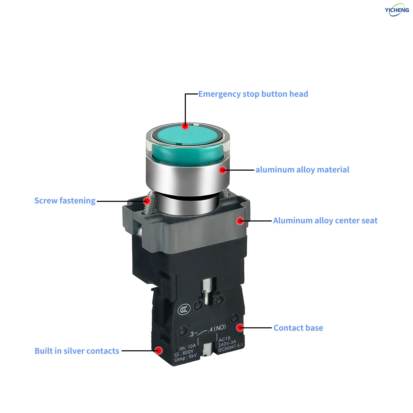 10Pcs 22MM Momentary Push Button Switch,Control the power button switch,Switch with  LED Light 12V 24V 110V 220V 380V (optional)