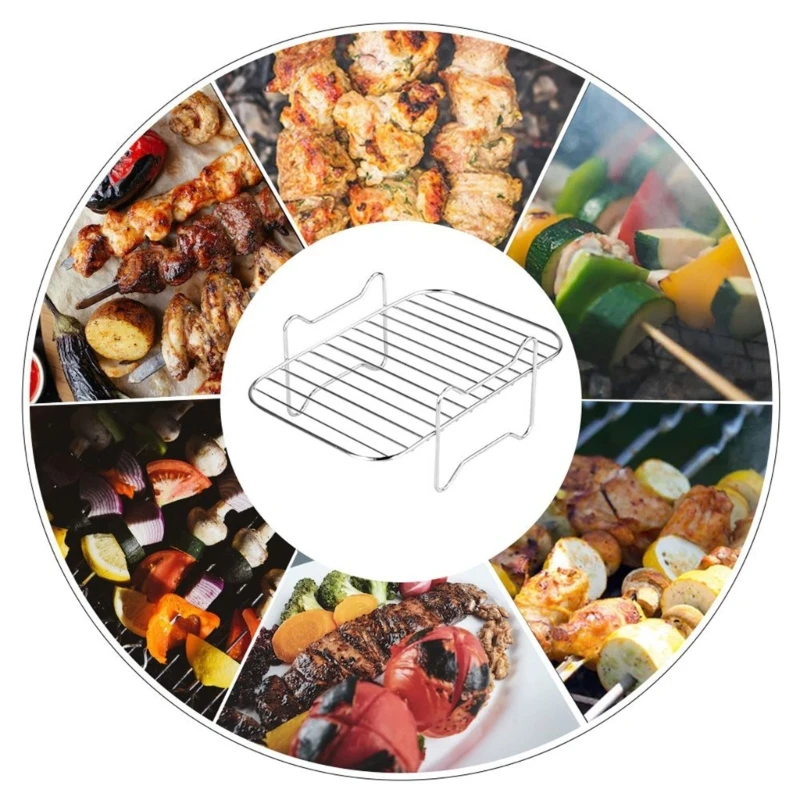 Accessori per friggitrice ad Cremagliera per friggitrice ad in acciaio inossidabile Rettangolo versatile Dropshipping